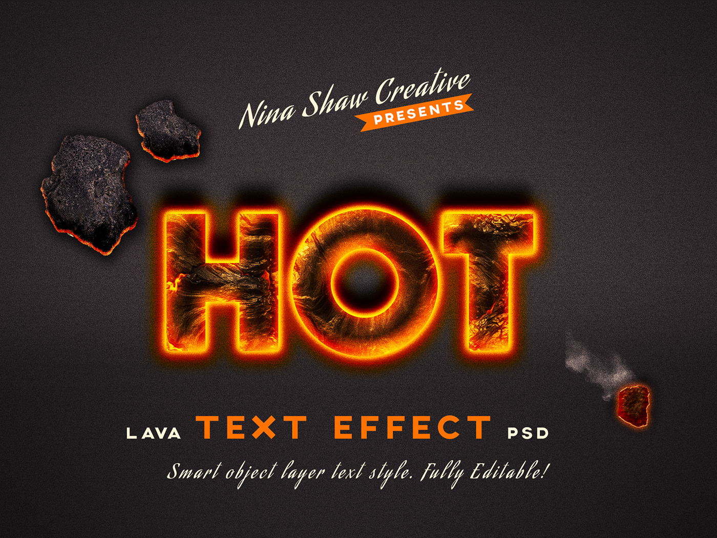 炫酷燃烧熔岩3D效果海报标题文字设计PS样式模板 Lava Text Effects插图3
