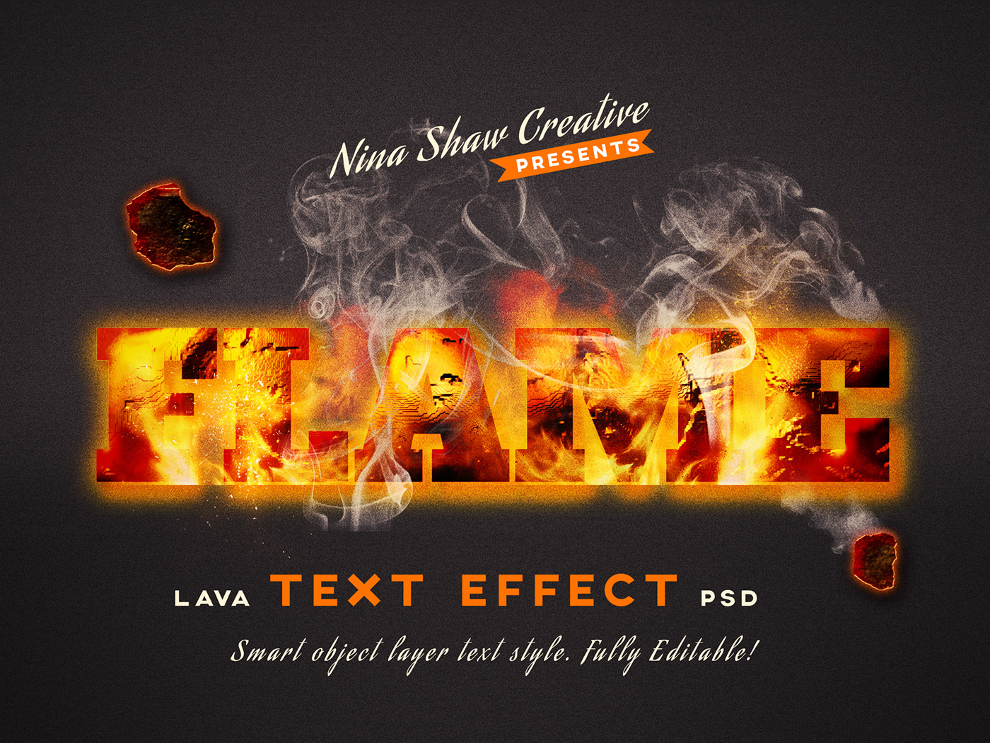 炫酷燃烧熔岩3D效果海报标题文字设计PS样式模板 Lava Text Effects插图5