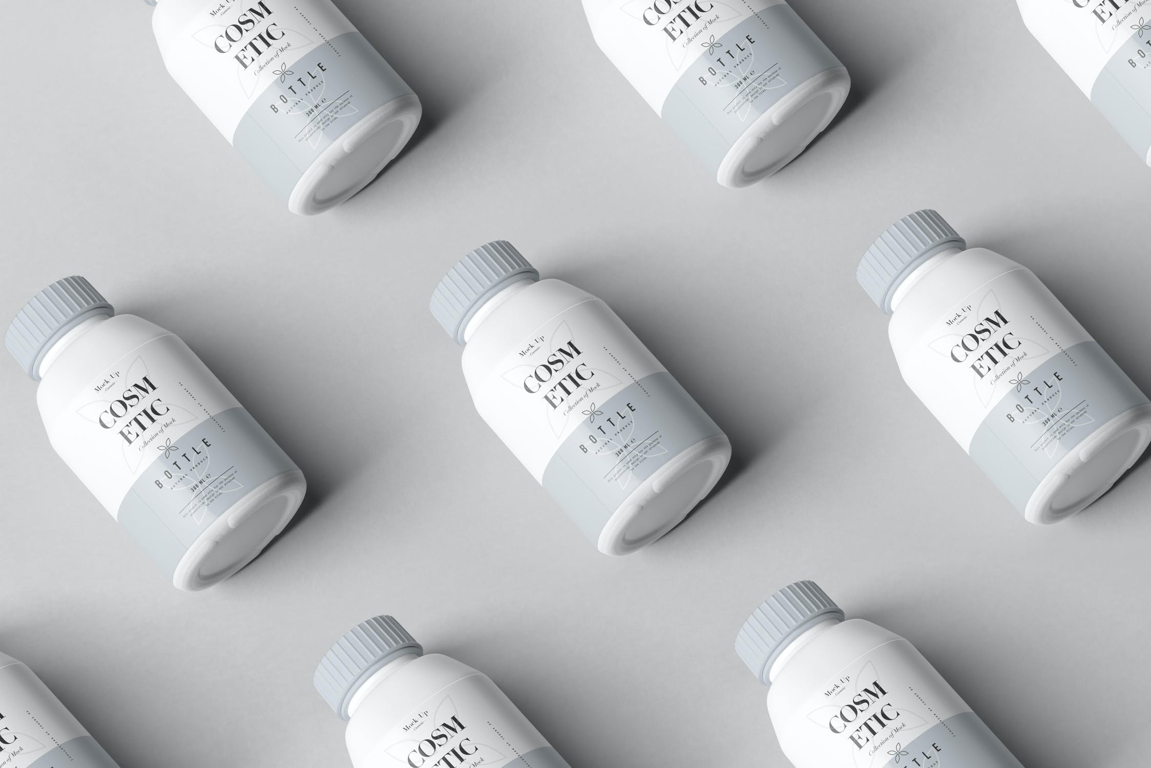 10款化妆品塑料包装罐设计展示样机psd模板 cosmetic bottle mockup 3