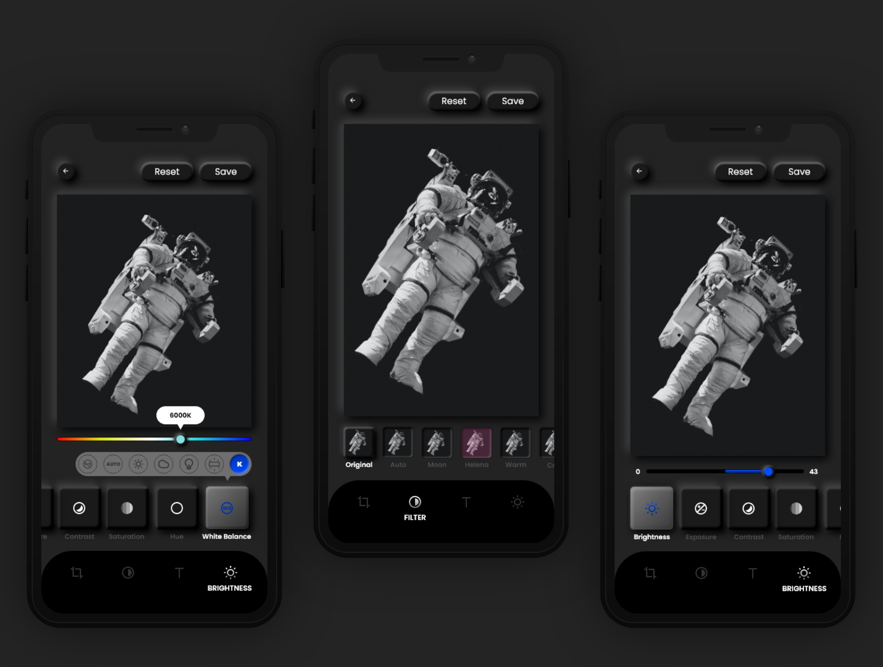暗黑照片编辑管理社交应用程序APP UI套件 Dark Universe – Photo Editing App Neumorphic UI Kit (Dark Mode)插图(5) 暗黑照片编辑管理社交应用程序APP UI套件 Dark Universe – Photo Editing App Neumorphic UI Kit (Dark Mode)插图(5)
