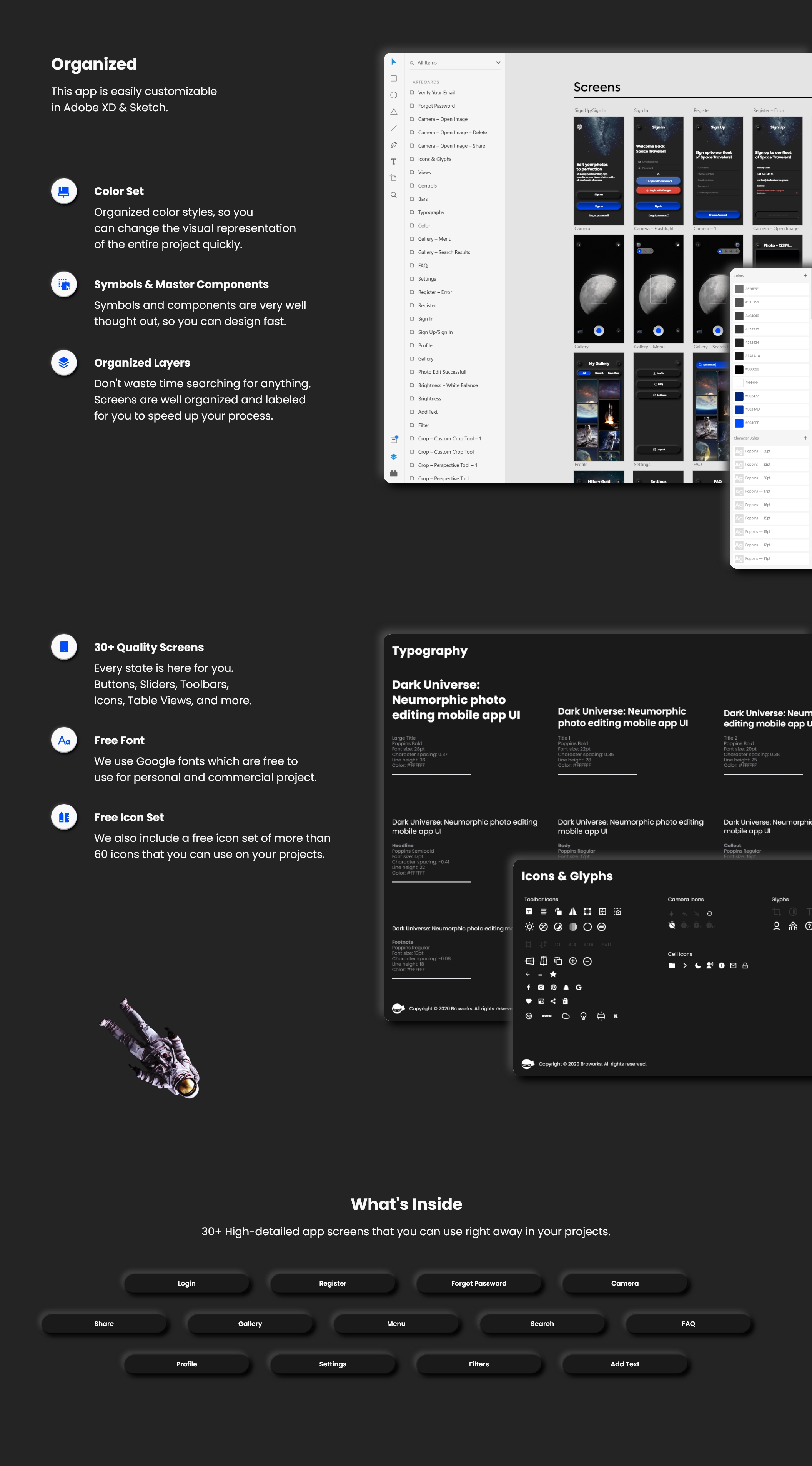 暗黑照片编辑管理社交应用程序APP UI套件 Dark Universe – Photo Editing App Neumorphic UI Kit (Dark Mode)插图(7) 暗黑照片编辑管理社交应用程序APP UI套件 Dark Universe – Photo Editing App Neumorphic UI Kit (Dark Mode)插图(7)