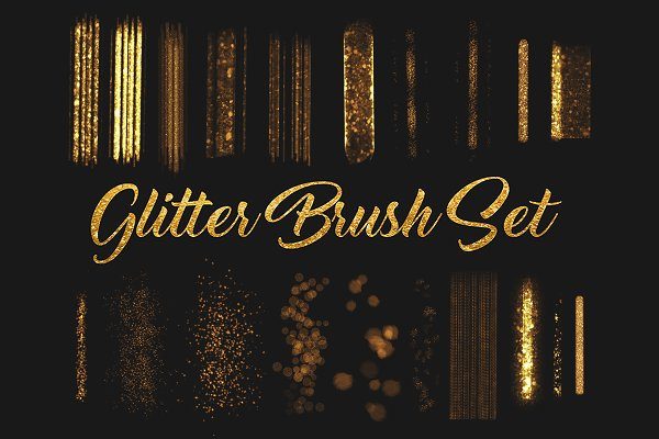 20款发光点状颗粒Procreate笔刷合集 Procreate Glitter Brush Set