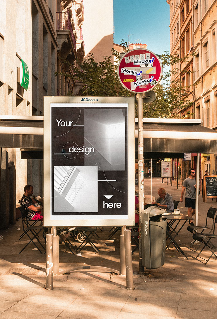 11款潮流街头广告牌海报贴纸样机模板 Poster And Stickers Mockup Pack插图4