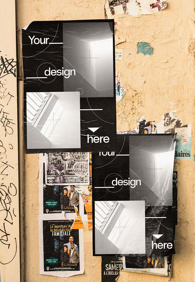 11款潮流街头广告牌海报贴纸样机模板 Poster And Stickers Mockup Pack插图5