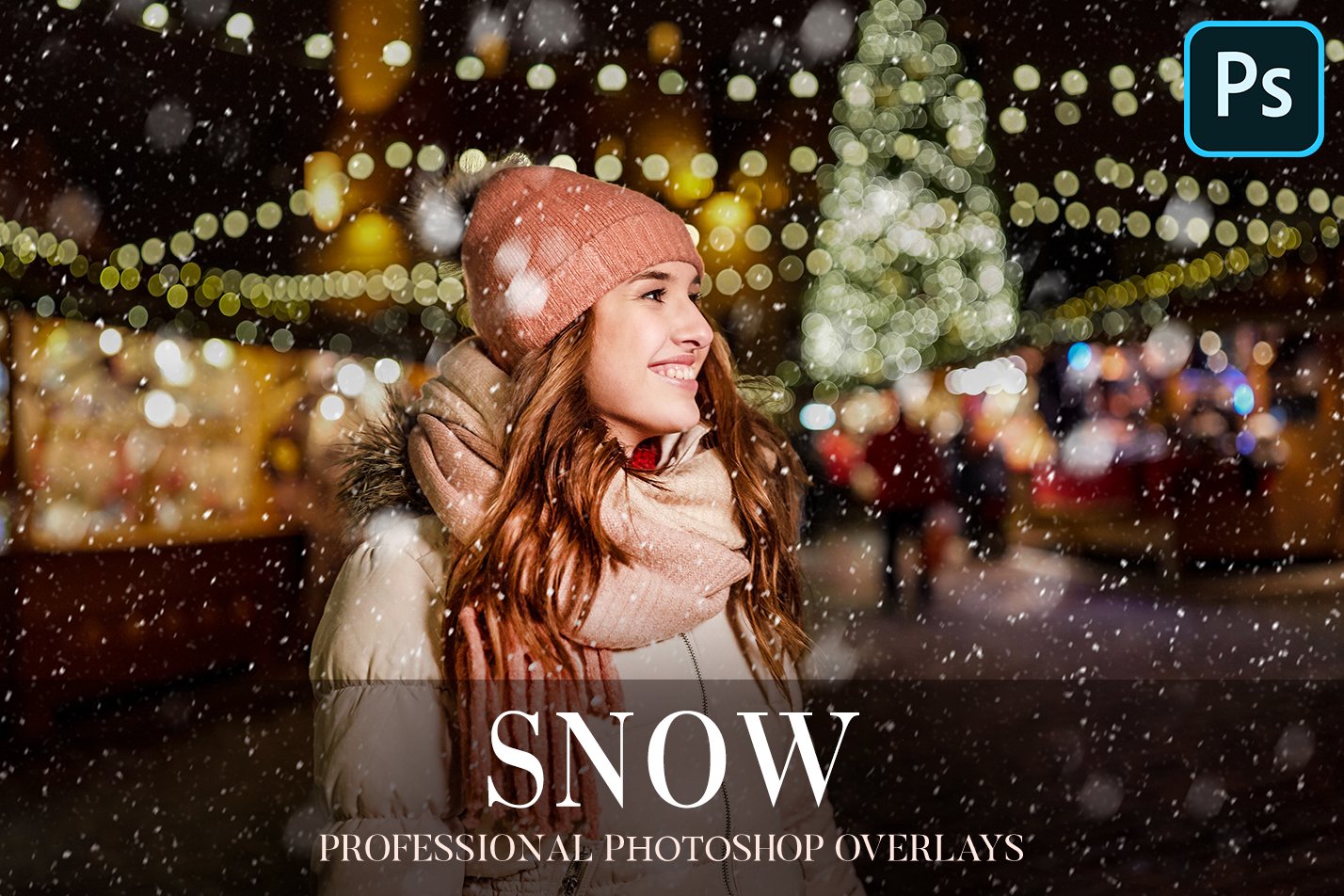 30个高清雪花PS叠加图层背景图片素材Snow Photo Overlays - 早道大咖