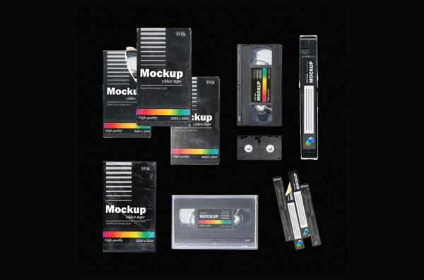 多角度做旧复古磁带纸盒设计展示样机合集 VHS Tape Mockup Pack