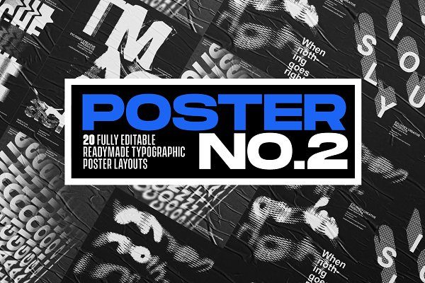 20款抽象扭曲主视觉海报标题效果字体设计PS样式模板 Typographic Poster Layouts No.02