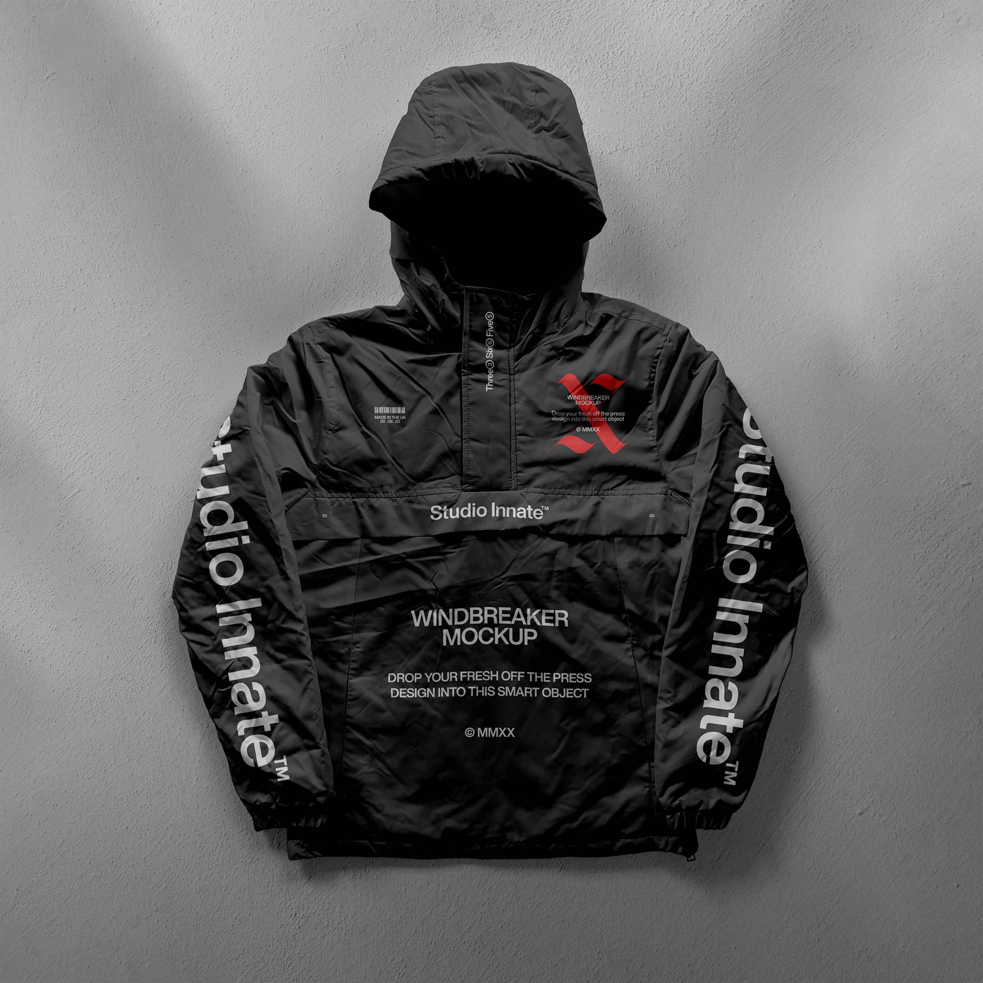 带帽风衣羽绒服设计展示样机模板合集 Windbreaker Jacket Mockup Bundle插图7