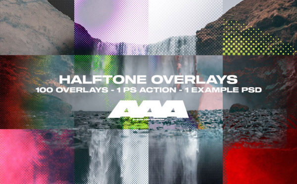 100款半色调照片后期处理叠加层PS设计素材 AlbumArtaAchive – 100 Halftone Overlays