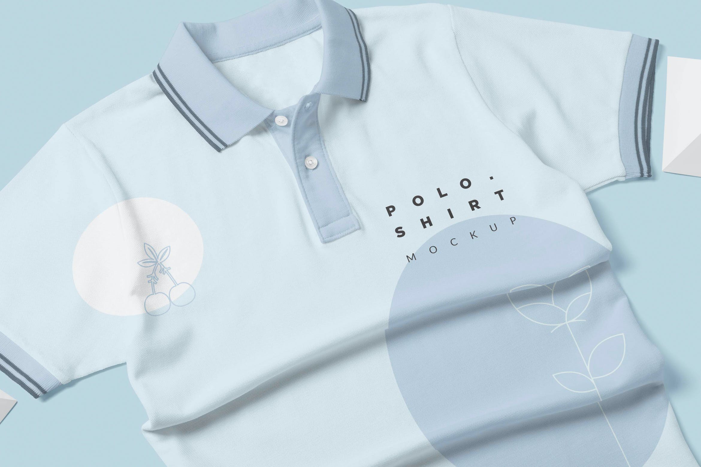 精美t恤半袖polo衫印花设计展示贴图样机poloshirtmockups