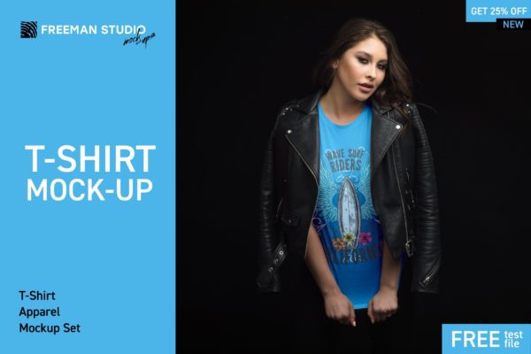 14款女士T恤半袖设计展示贴图样机PSD模板 T-Shirt Mockup Set