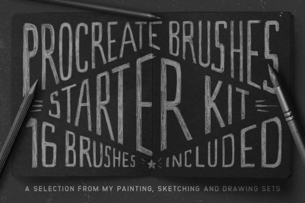 16款素描绘画点状线条Procreate笔刷 Starter Kit Procreate Brushes