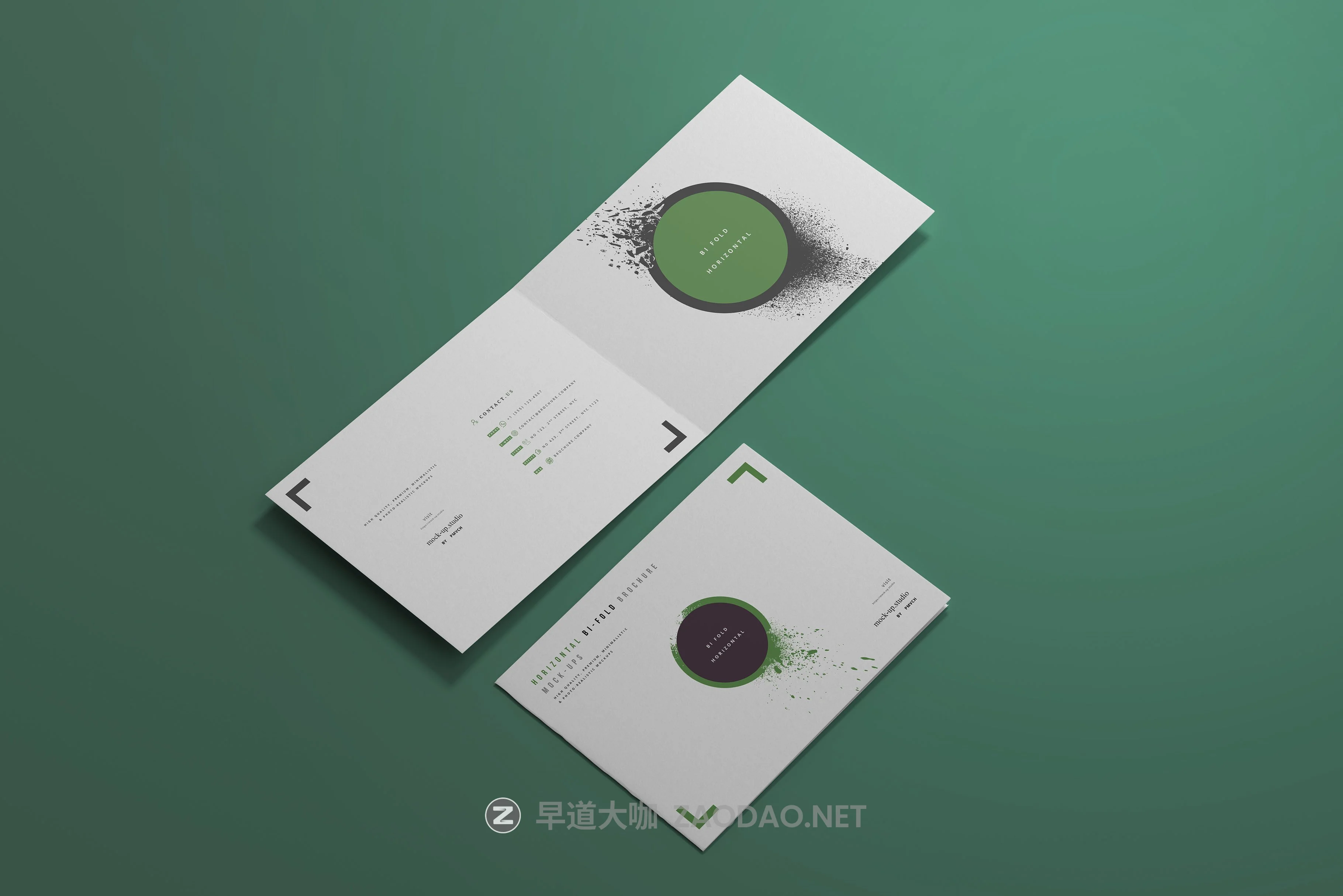 8款A4两折页小册子设计展示贴图样机模板 A4 Bi-Fold Horizontal Mockups插图2 8款A4两折页小册子设计展示贴图样机模板 A4 Bi-Fold Horizontal Mockups插图2