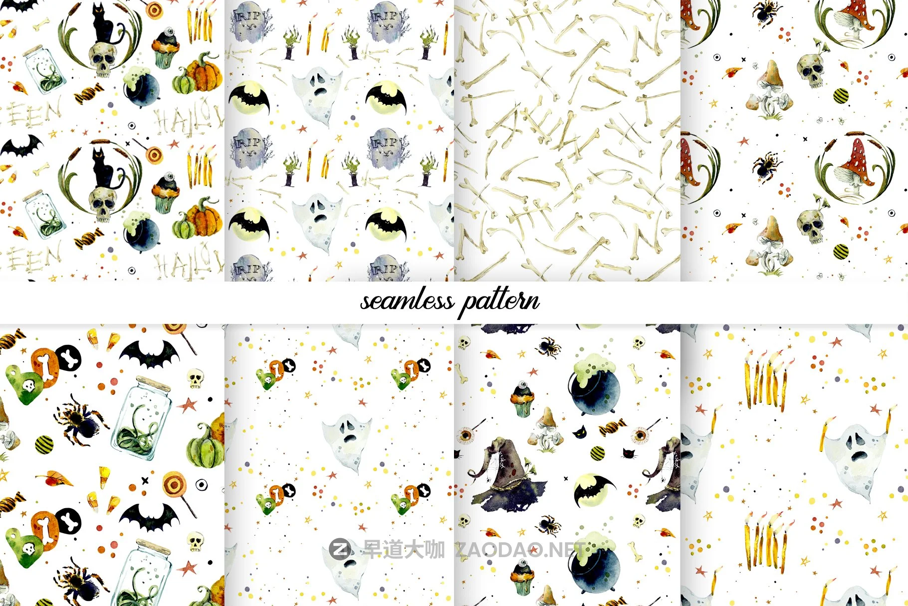 怪异万圣节元素水彩插画设计素材 Watercolor Helloween插图3 怪异万圣节元素水彩插画设计素材 Watercolor Helloween插图3