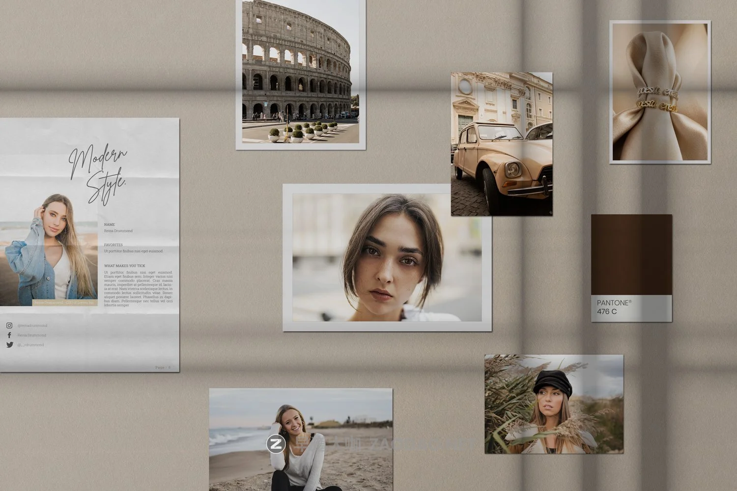 时尚潮流剪贴相片情绪版卡片设计展示样机模板 Moodboard Mockup Kit插图4 时尚潮流剪贴相片情绪版卡片设计展示样机模板 Moodboard Mockup Kit插图4