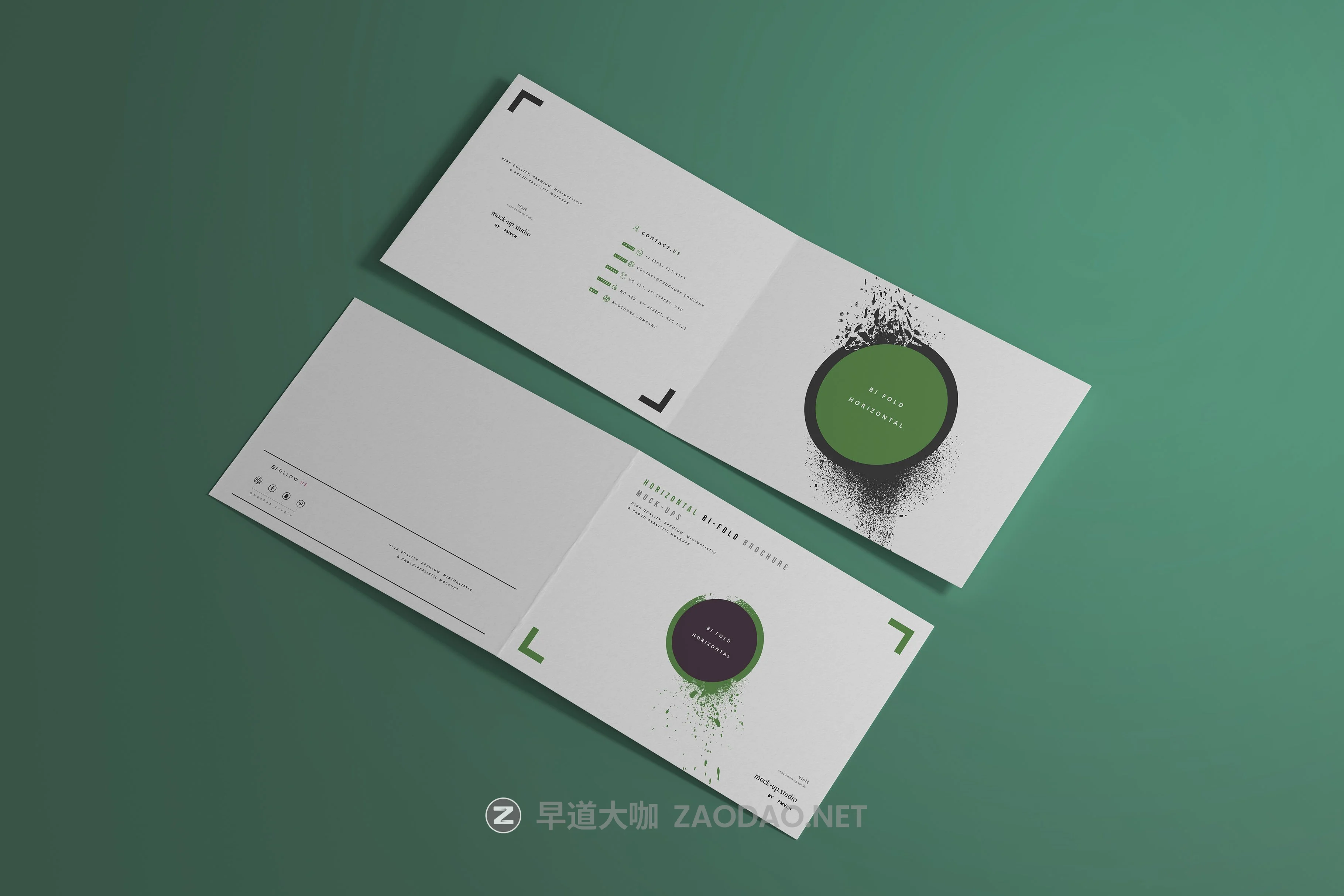 8款A4两折页小册子设计展示贴图样机模板 A4 Bi-Fold Horizontal Mockups插图4 8款A4两折页小册子设计展示贴图样机模板 A4 Bi-Fold Horizontal Mockups插图4