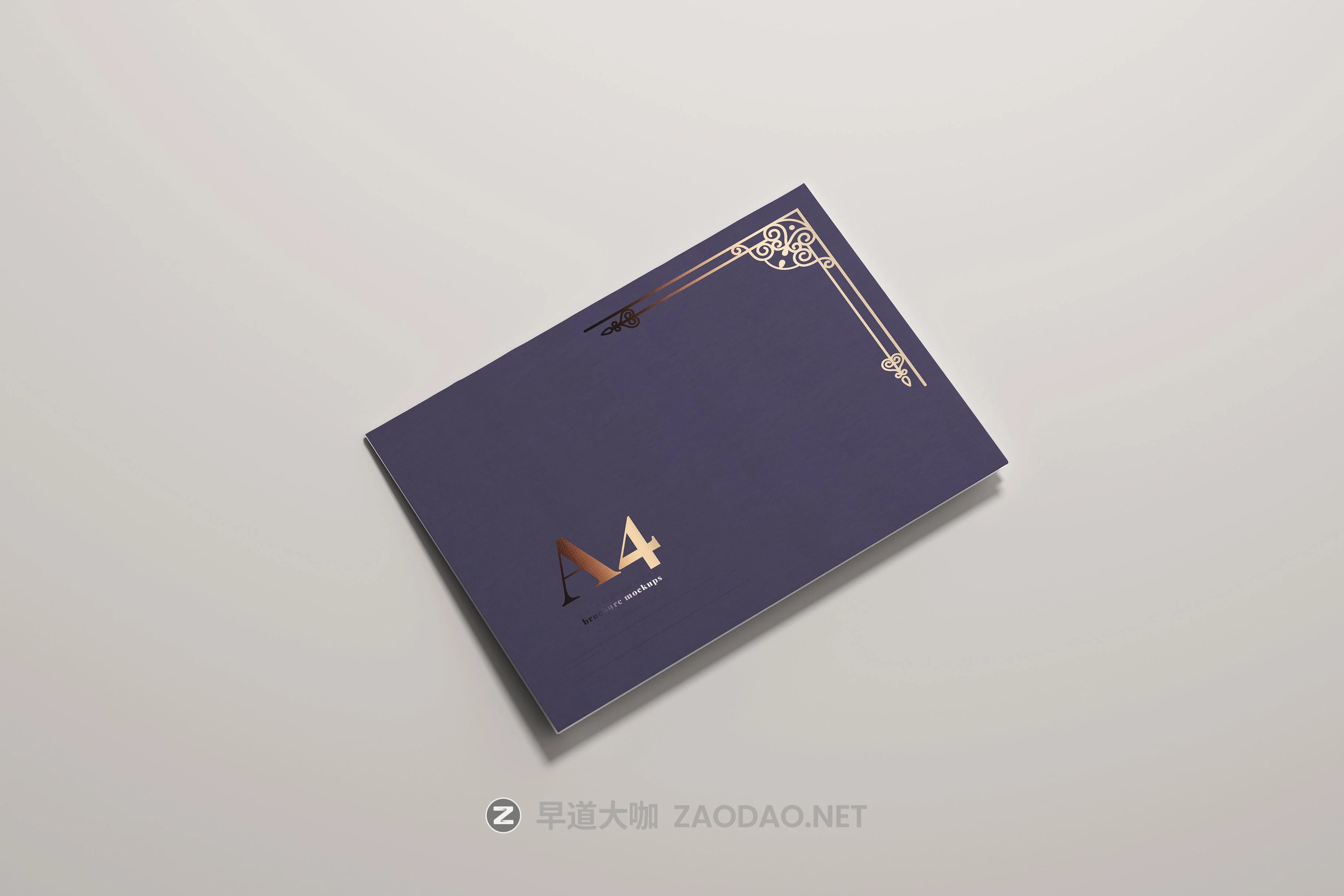 8款烫印效果A4横向两折页小册子设计展示贴图PSD样机模板 A4 Bi-Fold Horizontal Mockups插图5 8款烫印效果A4横向两折页小册子设计展示贴图PSD样机模板 A4 Bi-Fold Horizontal Mockups插图5