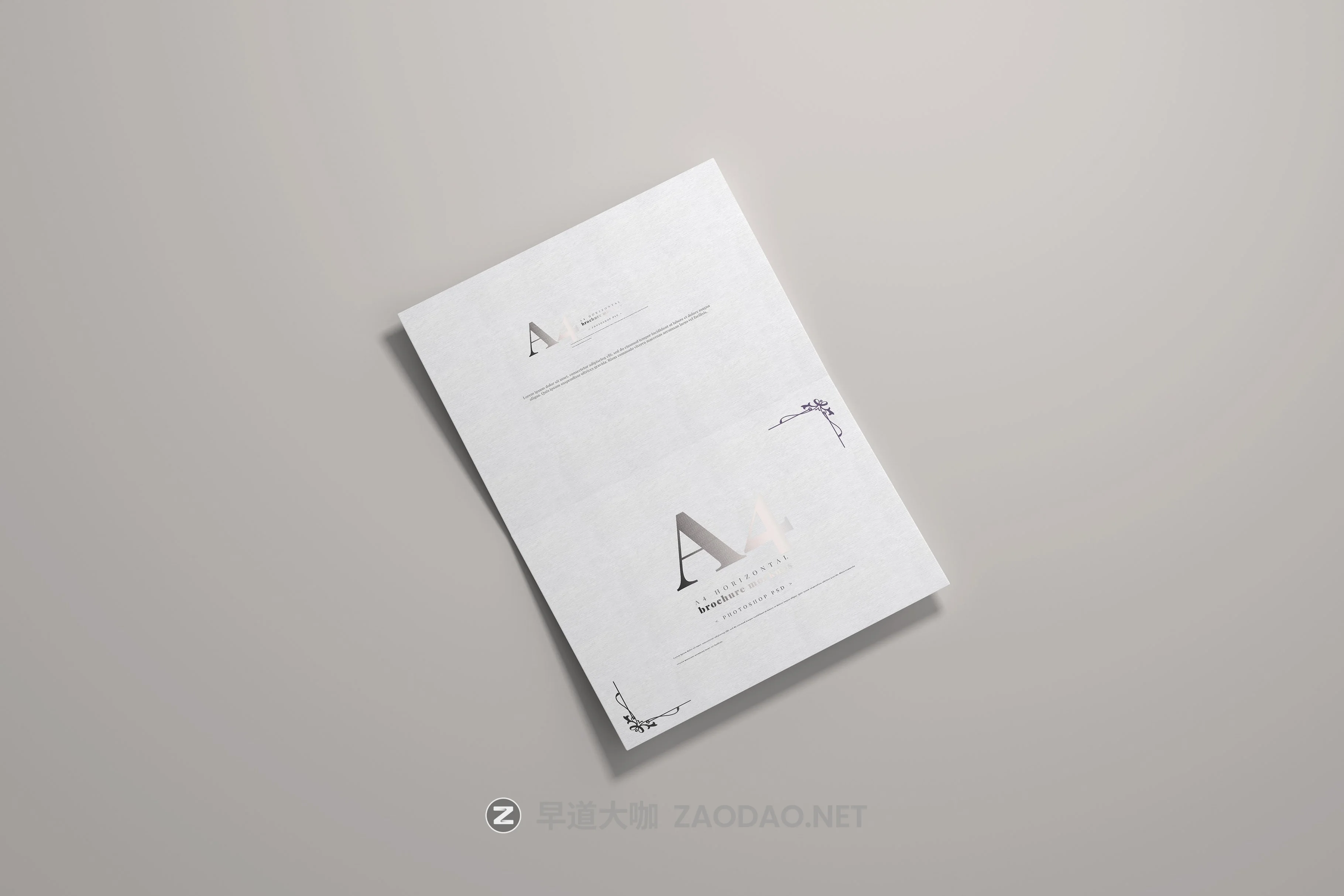 8款烫印效果A4横向两折页小册子设计展示贴图PSD样机模板 A4 Bi-Fold Horizontal Mockups插图6 8款烫印效果A4横向两折页小册子设计展示贴图PSD样机模板 A4 Bi-Fold Horizontal Mockups插图6