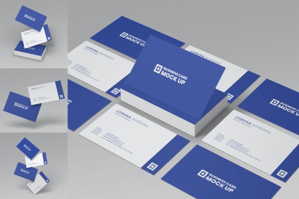 逼真优雅商务名片卡片设计智能贴图样机模板 Business Card Mockup VOL 3