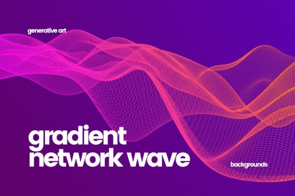 10款抽象透明渐变网格波纹理图片设计素材 Gradient Network Wave Backgrounds