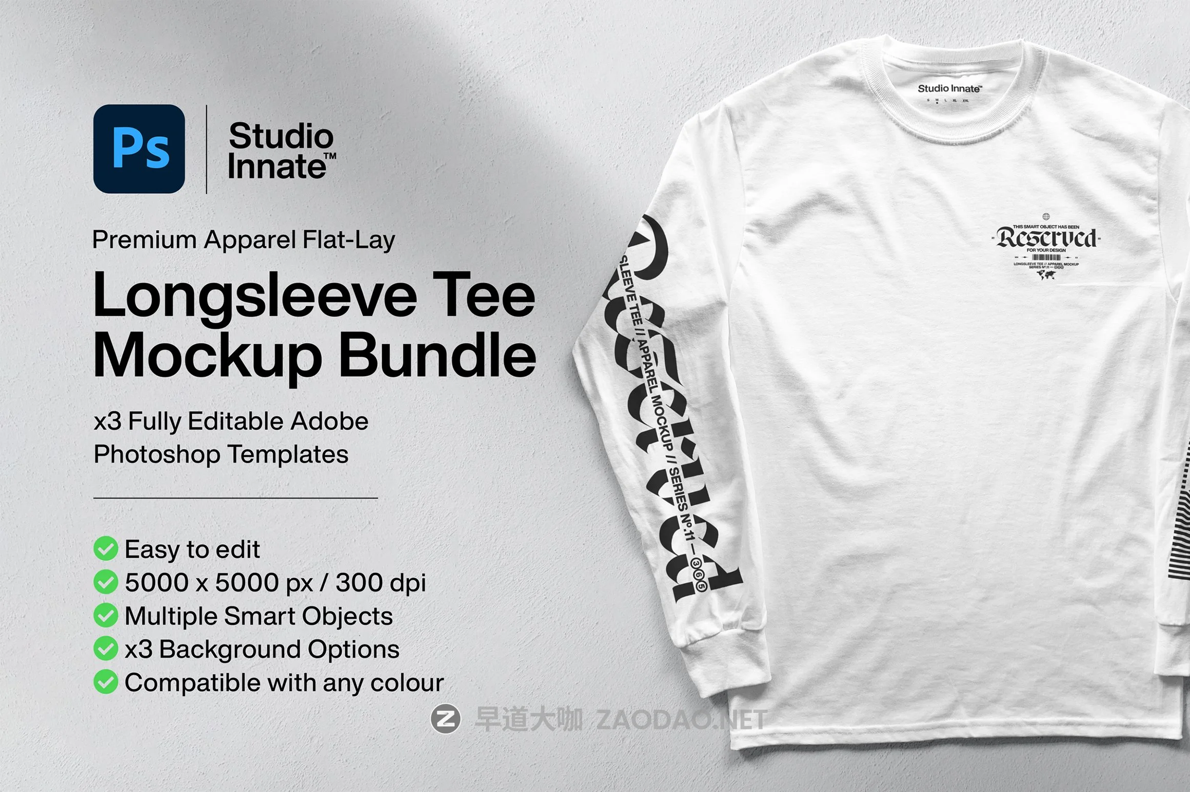 纯棉圆领长袖T恤印花图案设计贴图样机合集 Long Sleeve Tee – Mockup Bundle插图 纯棉圆领长袖T恤印花图案设计贴图样机合集 Long Sleeve Tee – Mockup Bundle插图