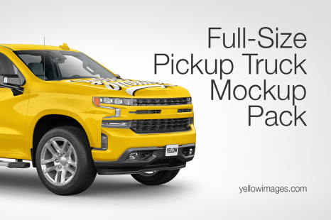 8款皮卡汽车外观喷漆设计展示样机 Full-Size Pickup Truck Mockup