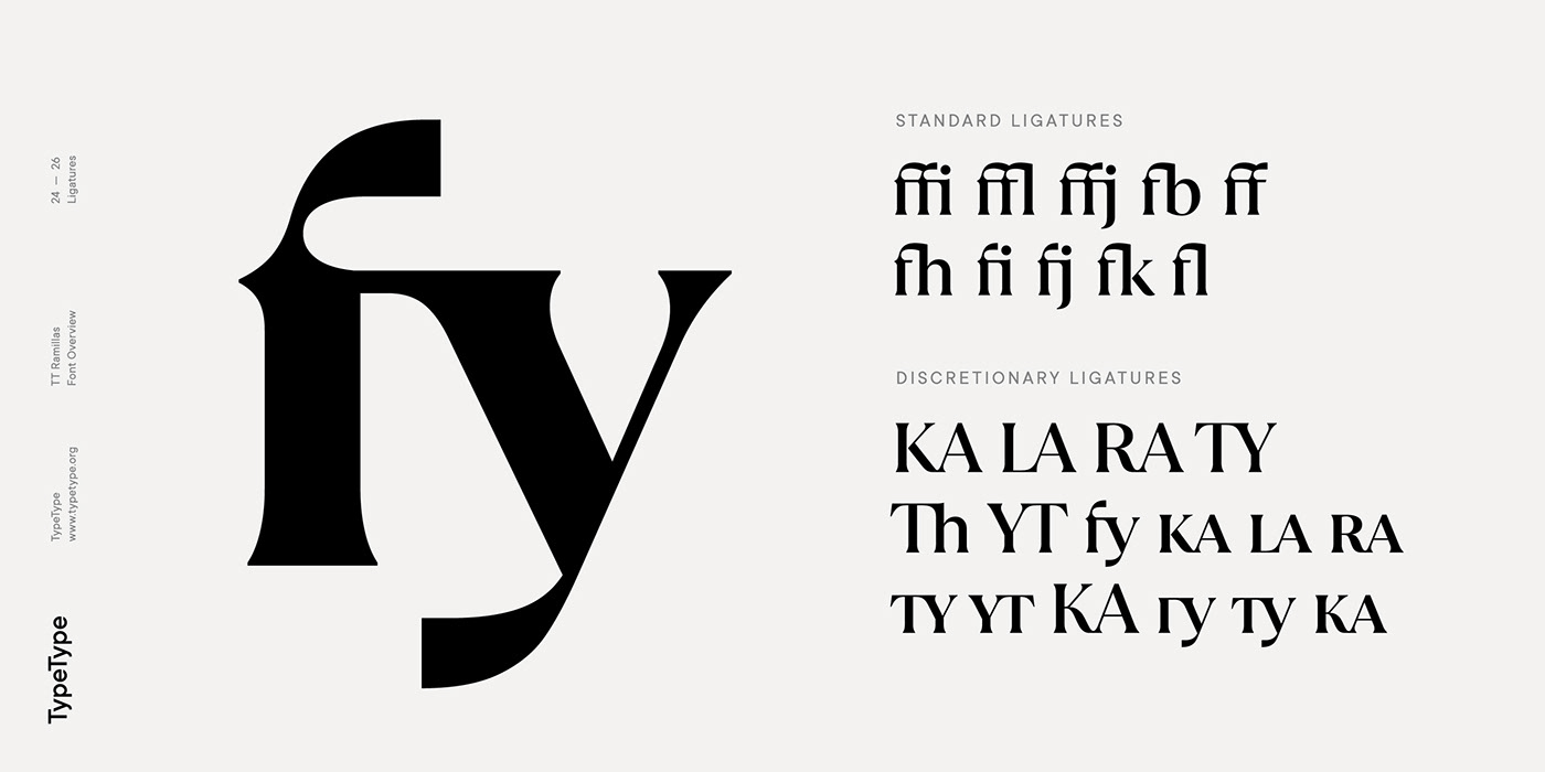 時尚海報標題文字設計襯線英文字體素材 ramillas typeface