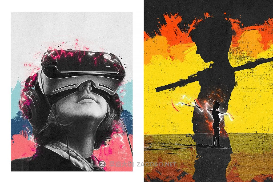 霓虹灯粉尘效果照片后期处理特效PS动作模板 Neon Dust Photoshop Action插图3 霓虹灯粉尘效果照片后期处理特效PS动作模板 Neon Dust Photoshop Action插图3