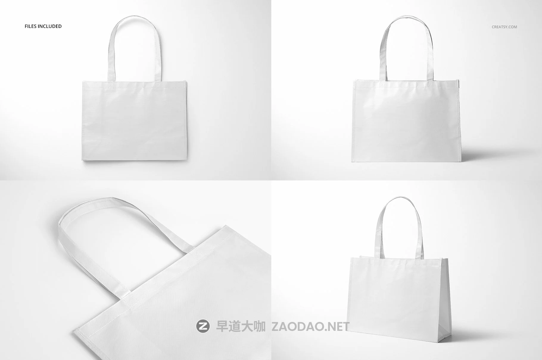 层压光面无纺布购物手提袋设计贴图样机模板套装 Laminated Non-Woven Tote Bag Mockups插图3 层压光面无纺布购物手提袋设计贴图样机模板套装 Laminated Non-Woven Tote Bag Mockups插图3