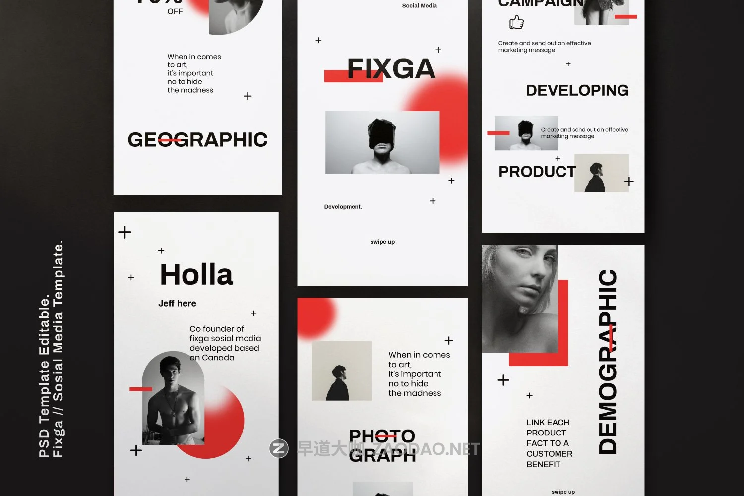 现代简约服装品牌推新媒体电商海报模板 FIXGA – Social Media Brand插图2 现代简约服装品牌推新媒体电商海报模板 FIXGA – Social Media Brand插图2