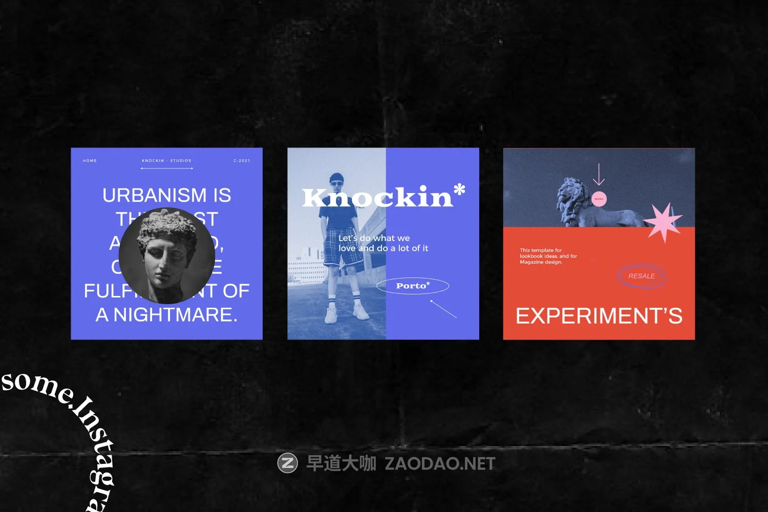 潮流街头潮牌推广新媒体电商海报设计模板 KNOCKIN – New Hype Social Media插图2 潮流街头潮牌推广新媒体电商海报设计模板 KNOCKIN – New Hype Social Media插图2