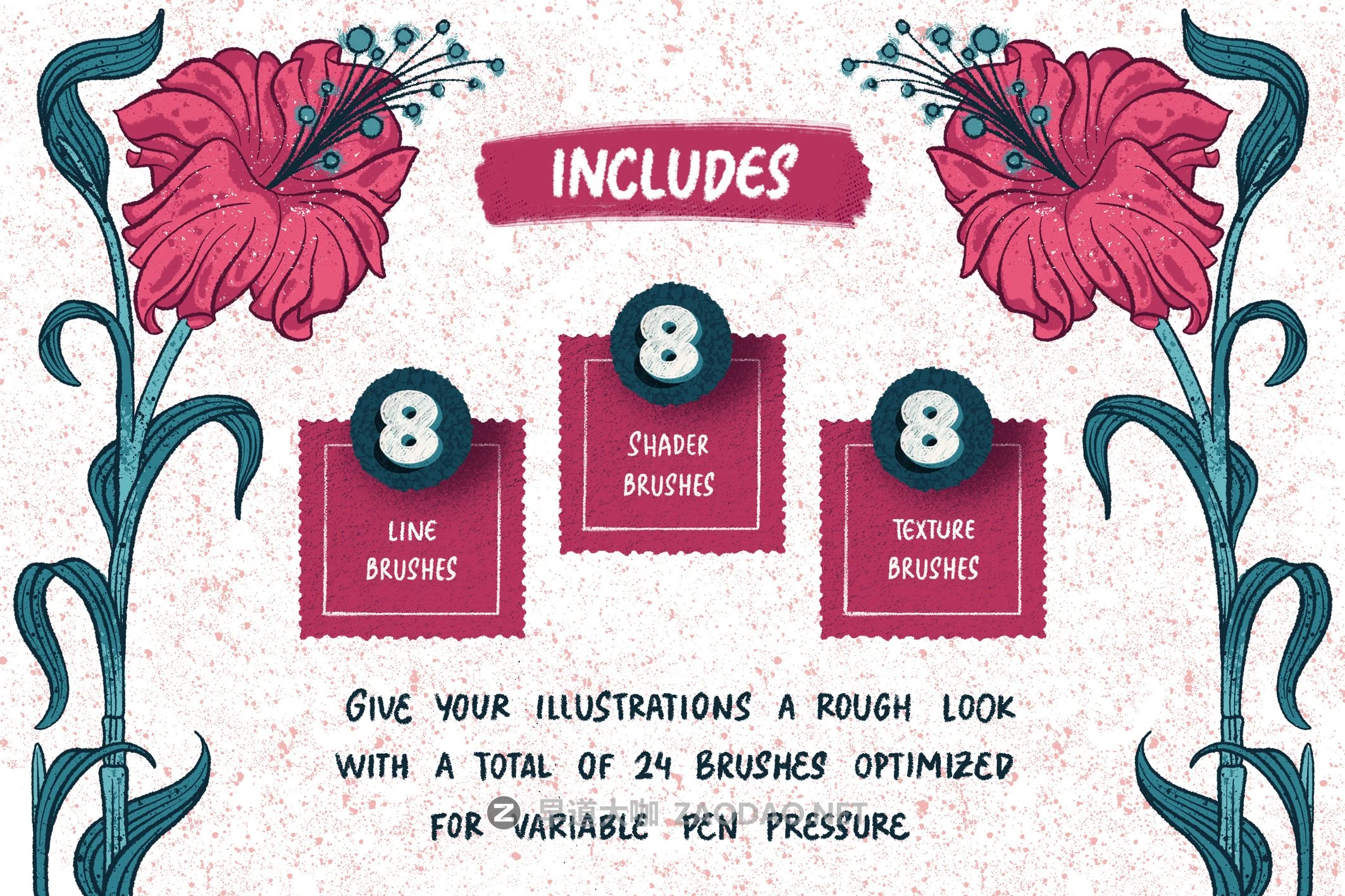 粗糙点状颗粒毛刺Precreate笔刷合集 On The Road – Procreate Brush Set插图2 粗糙点状颗粒毛刺Precreate笔刷合集 On The Road – Procreate Brush Set插图2