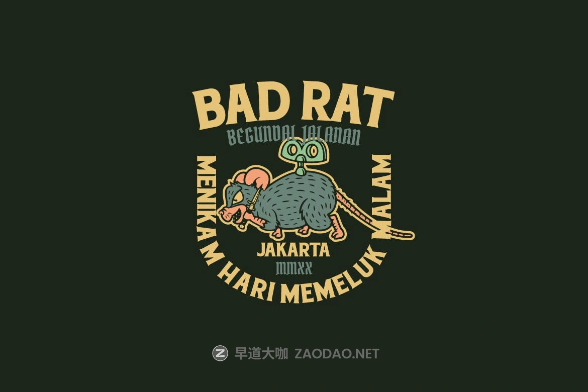 老鼠主题徽标LOGO设计AI矢量模板 Bad Rat Logo Template插图2 老鼠主题徽标LOGO设计AI矢量模板 Bad Rat Logo Template插图2