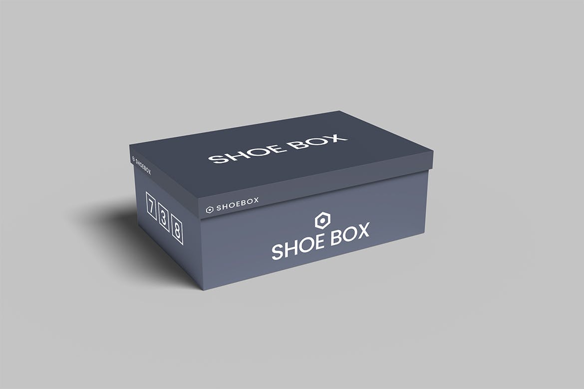 极简鞋盒设计展示贴图样机模板shoeboxmockupsvol01