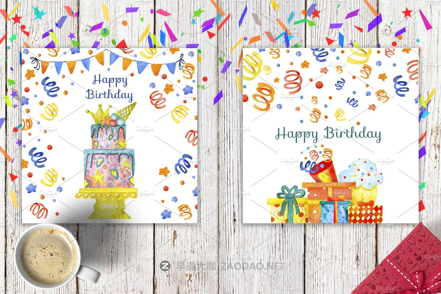 50个生日主题手绘水彩剪贴画插图素材 Happy Birthday Watercolor Set插图3 50个生日主题手绘水彩剪贴画插图素材 Happy Birthday Watercolor Set插图3