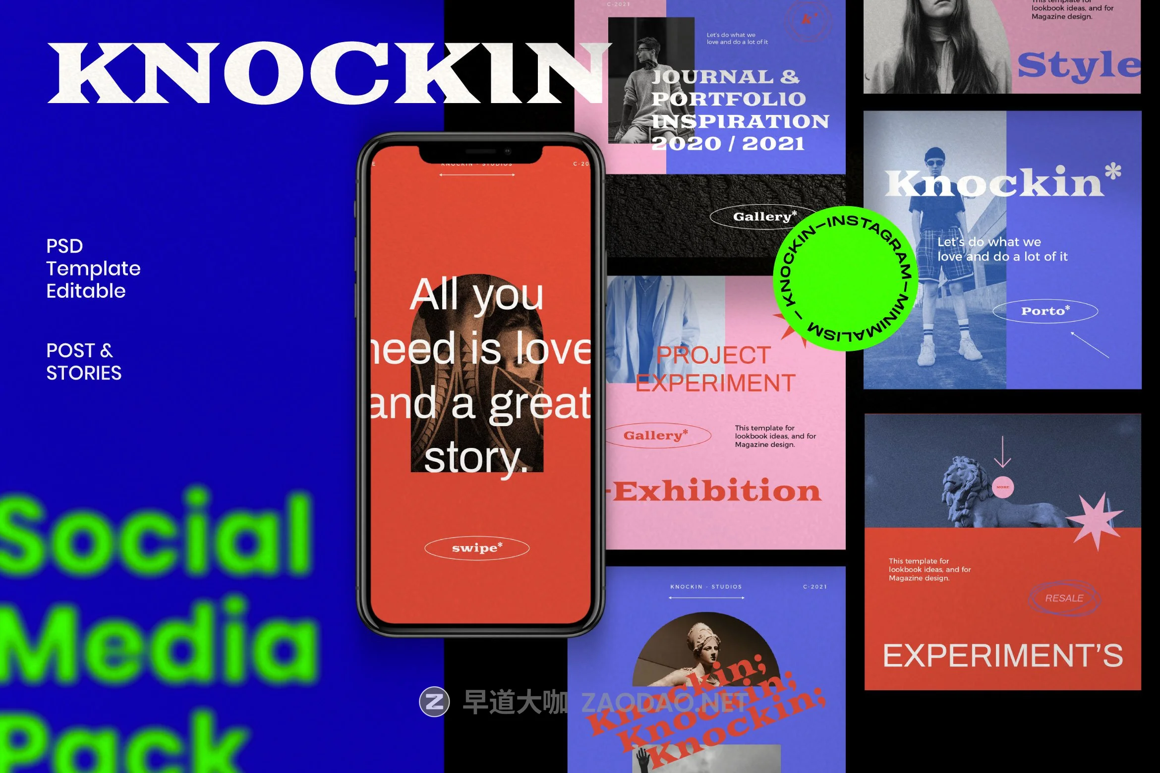 潮流街头潮牌推广新媒体电商海报设计模板 KNOCKIN – New Hype Social Media插图3 潮流街头潮牌推广新媒体电商海报设计模板 KNOCKIN – New Hype Social Media插图3