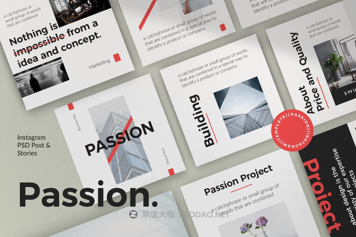 极简设计摄影作品集推广新媒体电商海报模板 PASSION – Modern Business Instagram插图4 极简设计摄影作品集推广新媒体电商海报模板 PASSION – Modern Business Instagram插图4