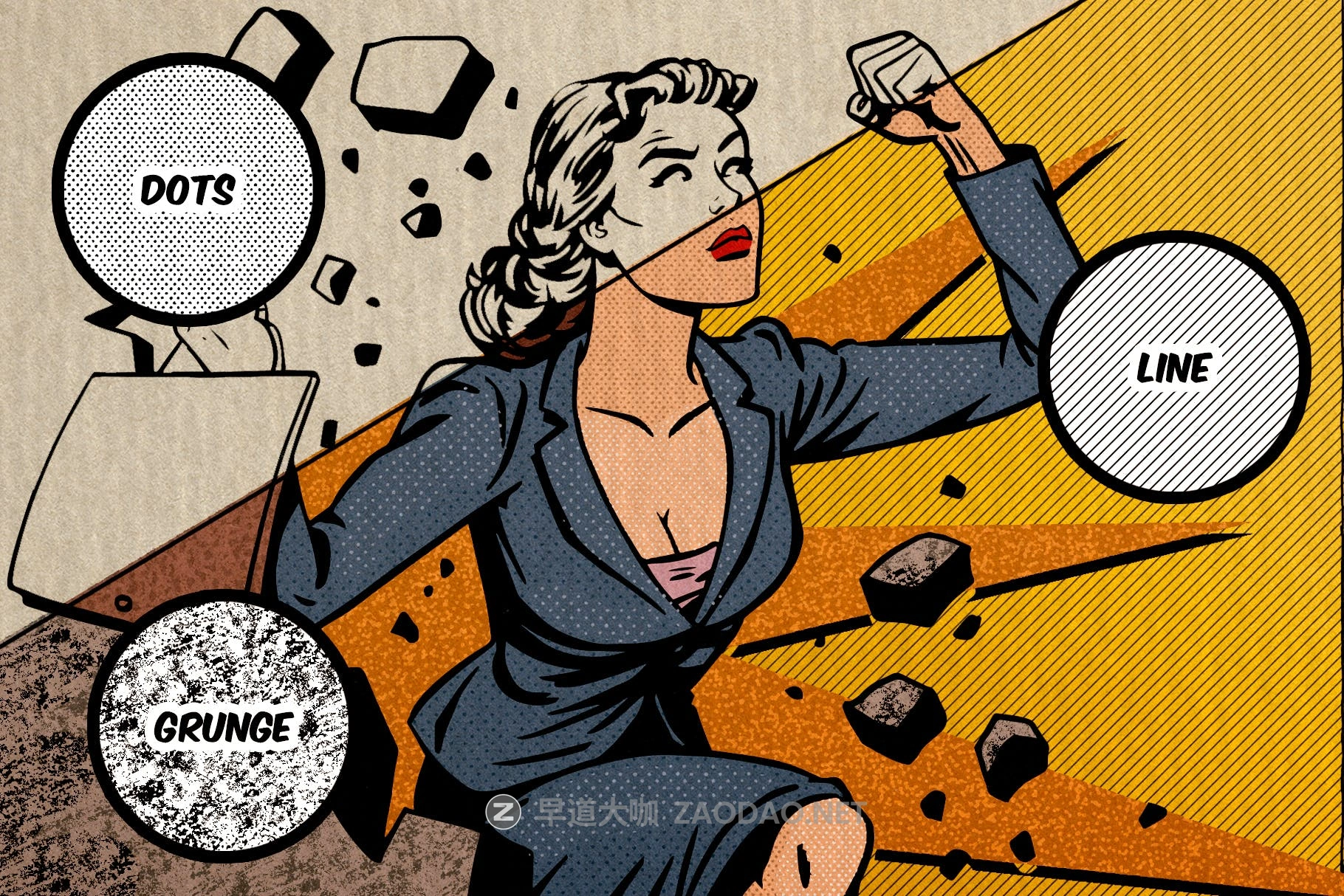 21款复古半调磨损线条画笔Procreate笔刷素材 Vintage Comics: Line Procreate Brushes插图4 21款复古半调磨损线条画笔Procreate笔刷素材 Vintage Comics: Line Procreate Brushes插图4