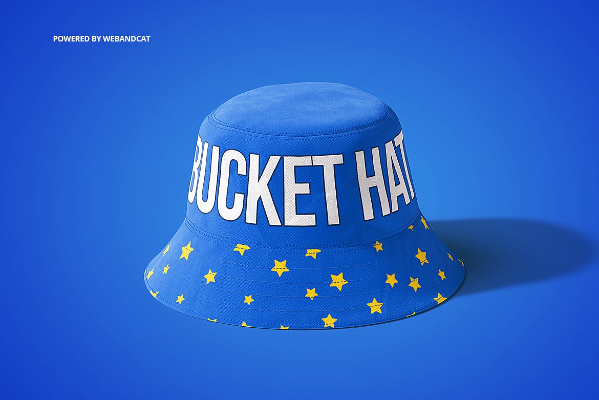4款渔夫帽logo印花图案设计展示样机 bucket hat mockup 2