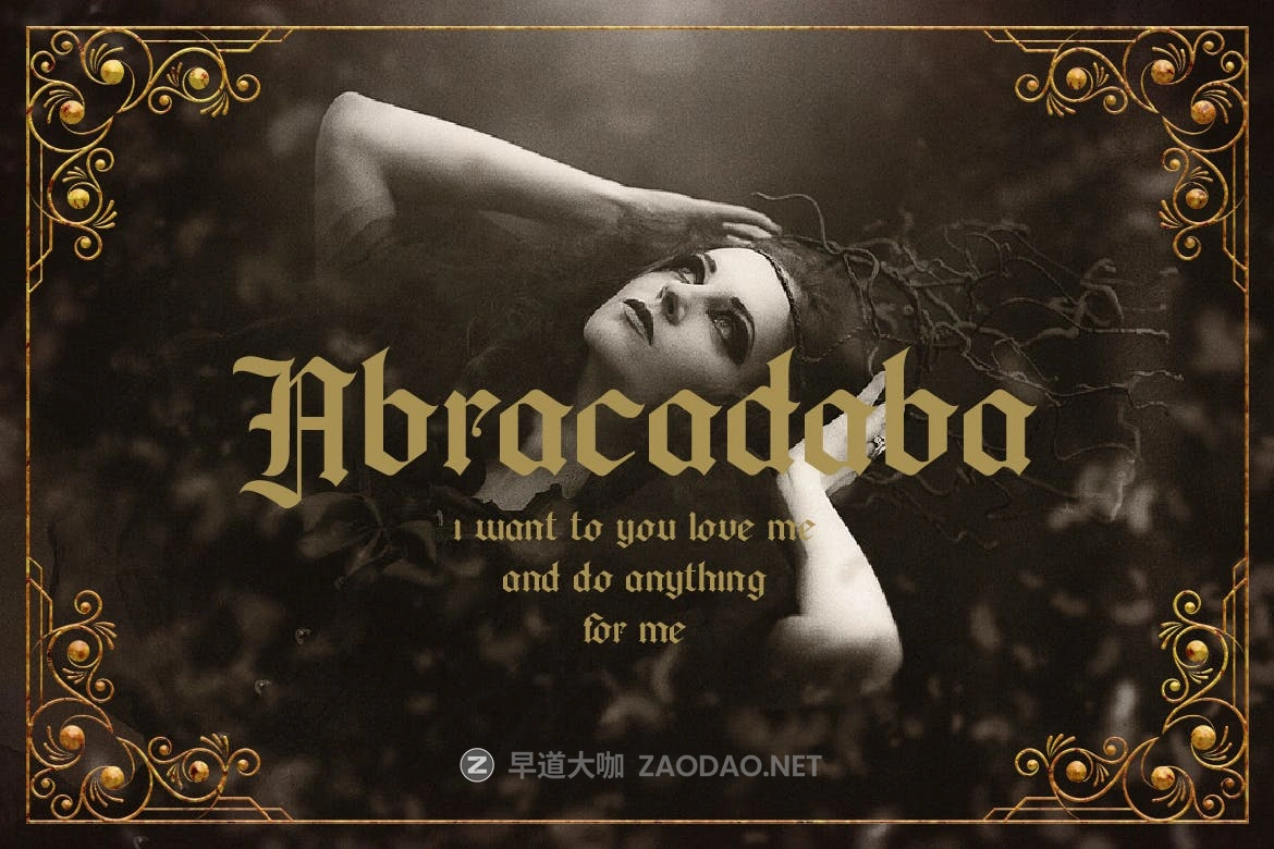 复古哥特风格LOGO平面海报标题设计衬线英文字体 Tendencious – Vintage Gothic Display Typeface插图4 复古哥特风格LOGO平面海报标题设计衬线英文字体 Tendencious – Vintage Gothic Display Typeface插图4