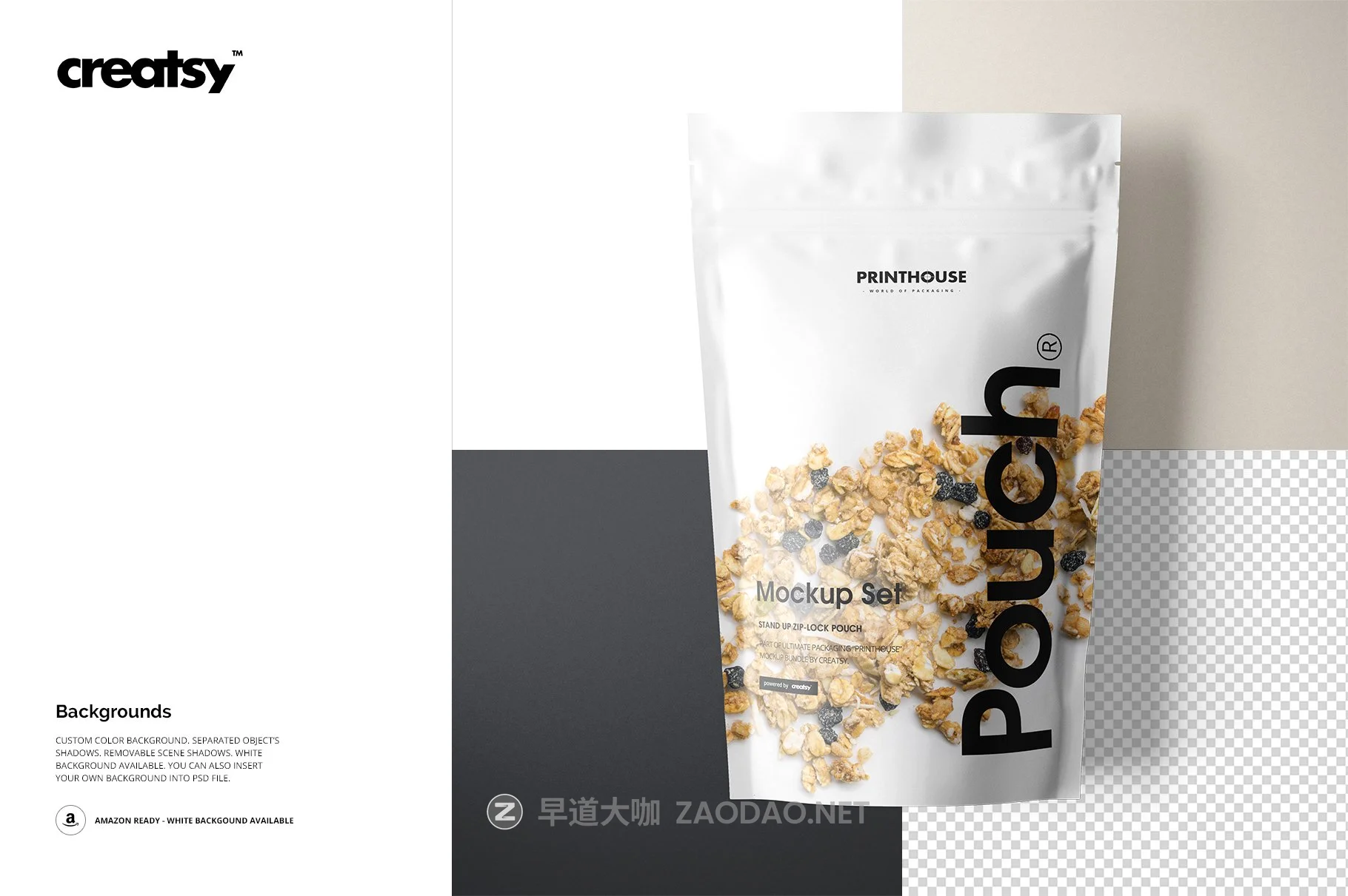简约立式拉链锁食品自封袋塑料袋设计展示样机合集 Stand Up Pouch Mockup Set 2插图8 简约立式拉链锁食品自封袋塑料袋设计展示样机合集 Stand Up Pouch Mockup Set 2插图8