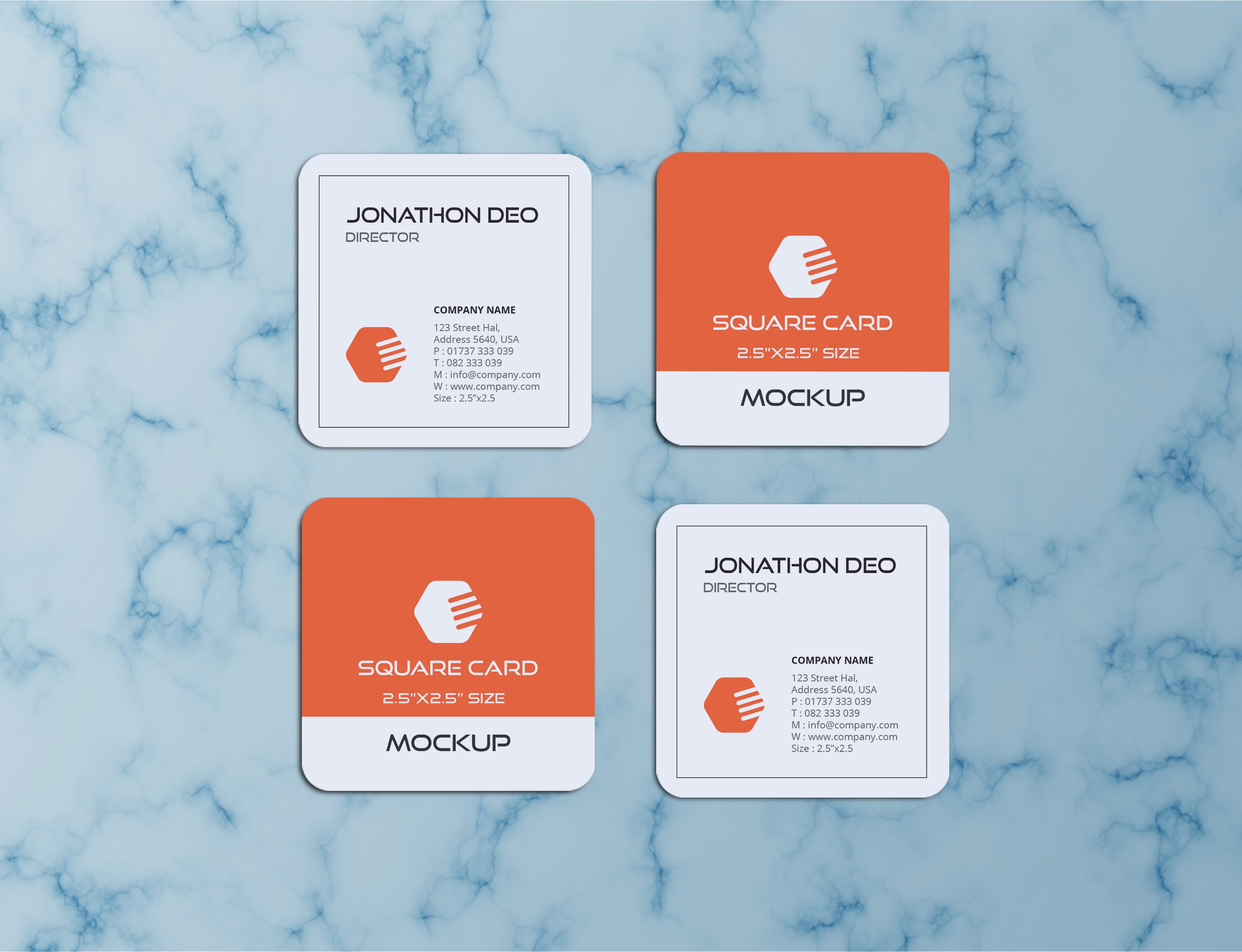 14款方形商务名片卡片设计展示贴图样机squarebusinesscardmockup