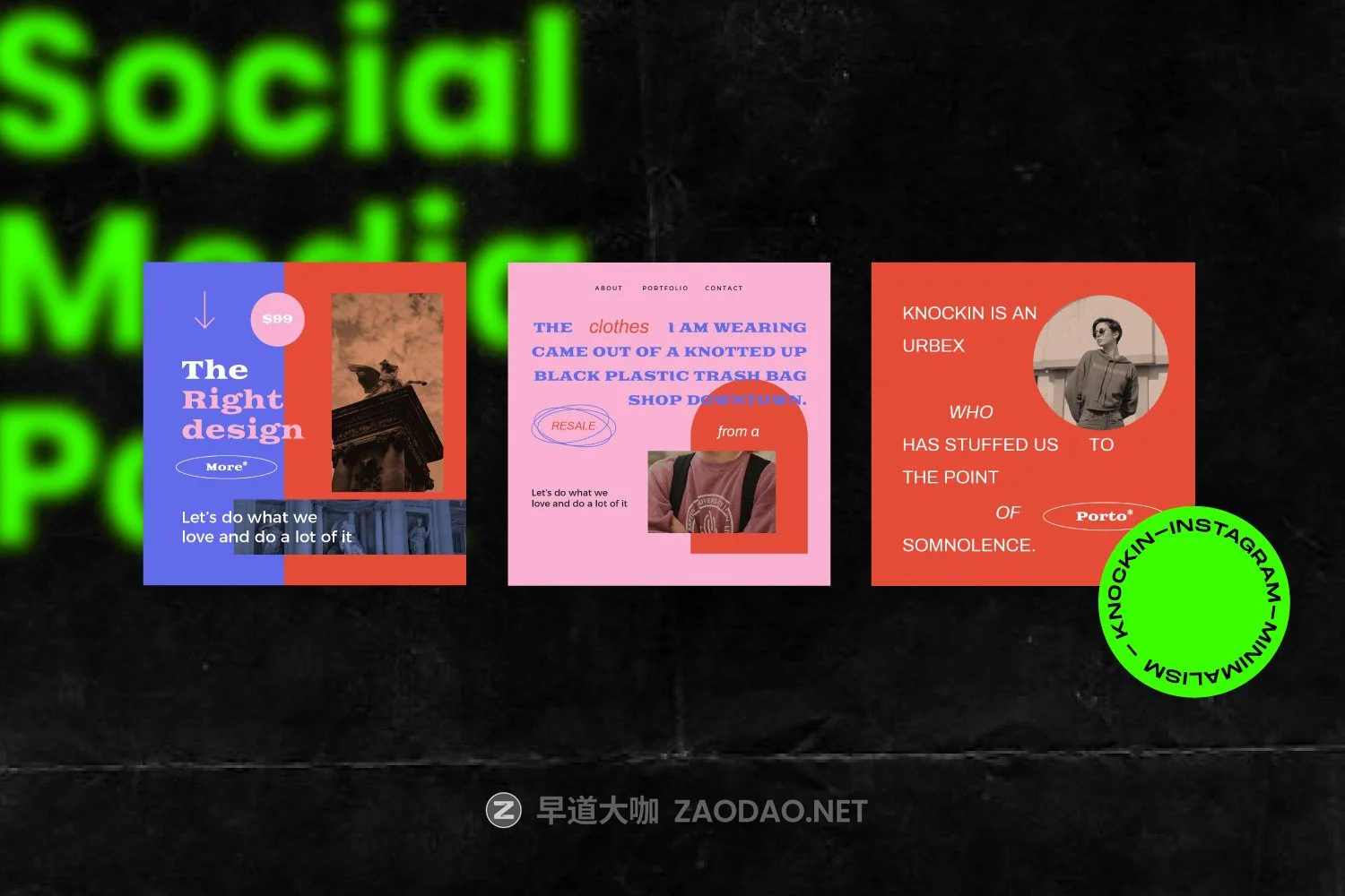 潮流街头潮牌推广新媒体电商海报设计模板 KNOCKIN – New Hype Social Media插图8 潮流街头潮牌推广新媒体电商海报设计模板 KNOCKIN – New Hype Social Media插图8