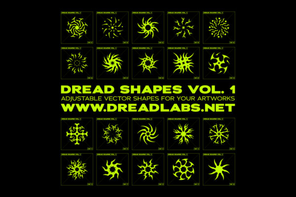 20款潮流抽象曼荼罗图标矢量图形AI素材 Dread Shapes Vol. 1