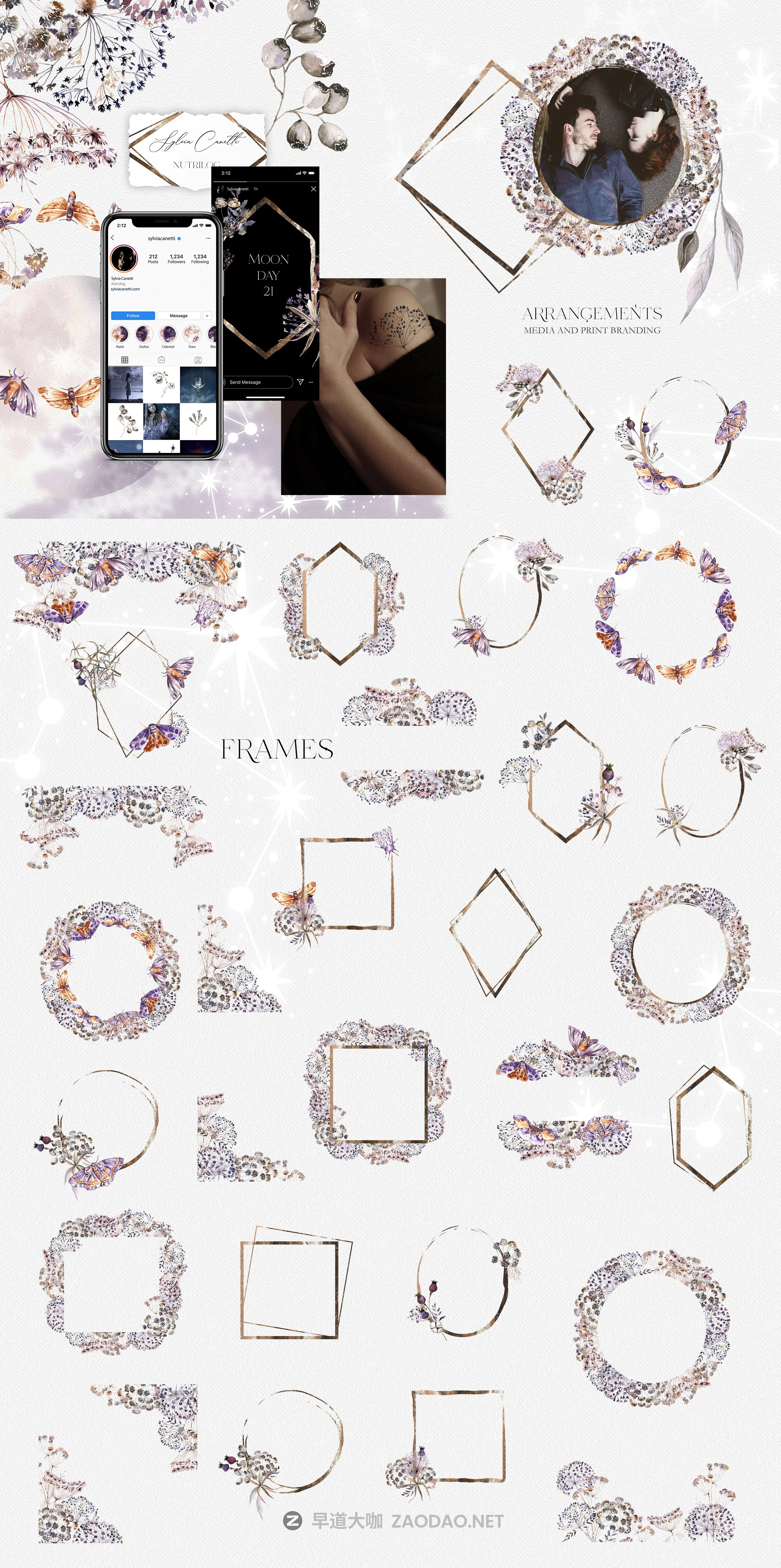 110多种神秘炼金术花卉手绘水彩画PNG图片设计素材集 Boho Floral Watercolor Set Alchemy插图2 110多种神秘炼金术花卉手绘水彩画PNG图片设计素材集 Boho Floral Watercolor Set Alchemy插图2