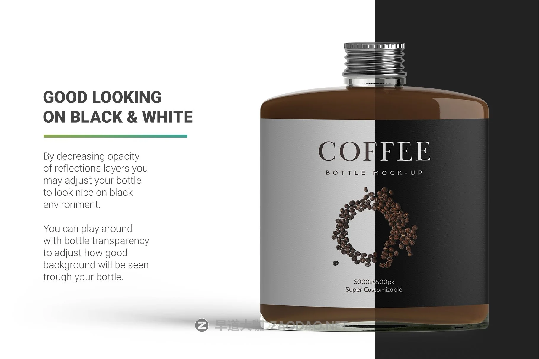 冷冲泡咖啡玻璃瓶标签设计展示贴图样机 Coffee Bottle Mockup插图2 冷冲泡咖啡玻璃瓶标签设计展示贴图样机 Coffee Bottle Mockup插图2