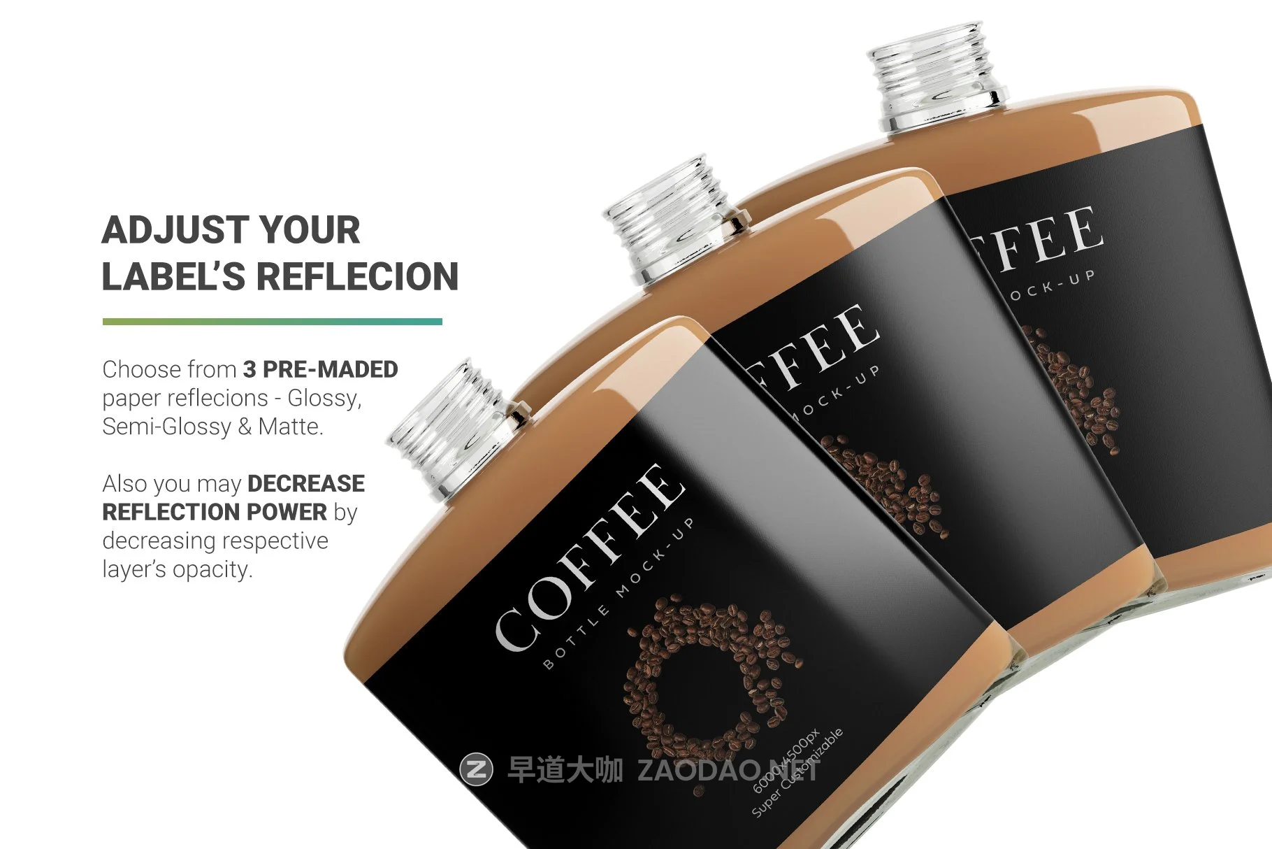 冷冲泡咖啡玻璃瓶标签设计展示贴图样机 Coffee Bottle Mockup插图8 冷冲泡咖啡玻璃瓶标签设计展示贴图样机 Coffee Bottle Mockup插图8