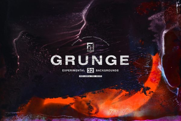 32款潮流高清炫酷丙烯酸背景纹理图片设计素材 Grunge – 32 Experimental Backgrounds