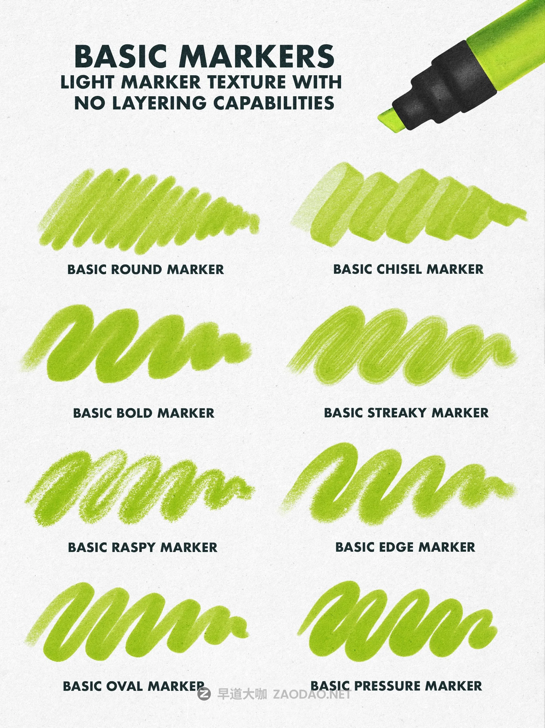 26款马克记号笔画笔Precreate笔刷素材 Marker Brushes For Procreate 5插图6 26款马克记号笔画笔Precreate笔刷素材 Marker Brushes For Procreate 5插图6