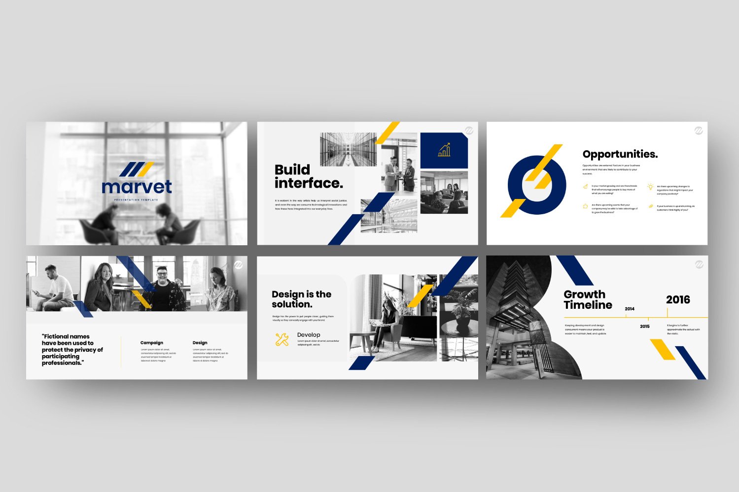 简约商务策划案图文排版演示文稿设计模板 Marvet – Business Powerpoint插图2